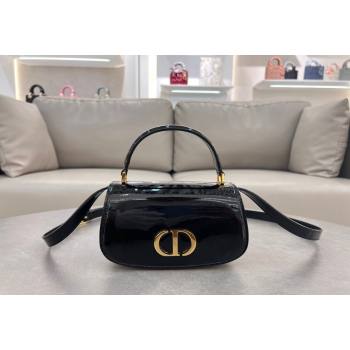 Dior Small 30 Montaigne Avenue Top Handle Bag in Patent Calfskin Black 2024 6530 (XXG-241101017)