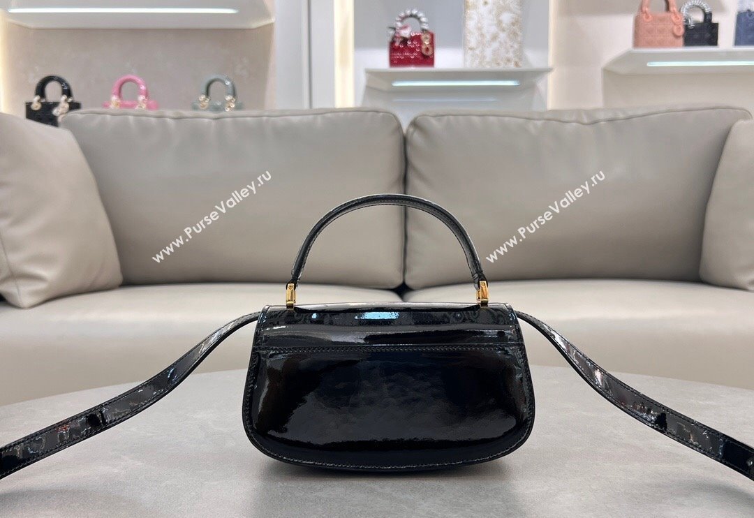 Dior Small 30 Montaigne Avenue Top Handle Bag in Patent Calfskin Black 2024 6530 (XXG-241101017)