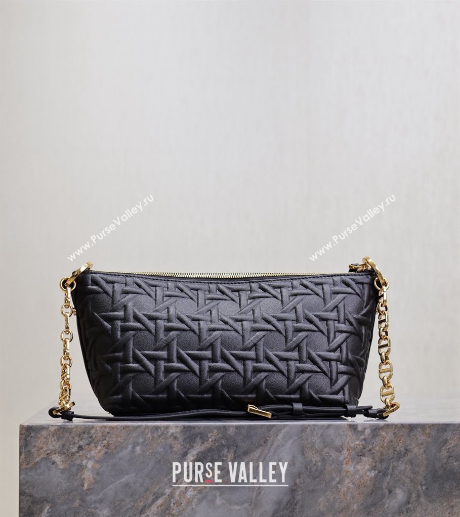 Dior Diorstar Hobo Bag with Chain in Graphic Cannage Calfskin Black 2024 M3202 (XXG-241101035)