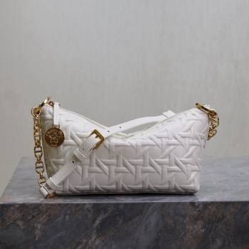Dior Diorstar Hobo Bag with Chain in Graphic Cannage Calfskin White 2024 M3202 (XXG-241101036)