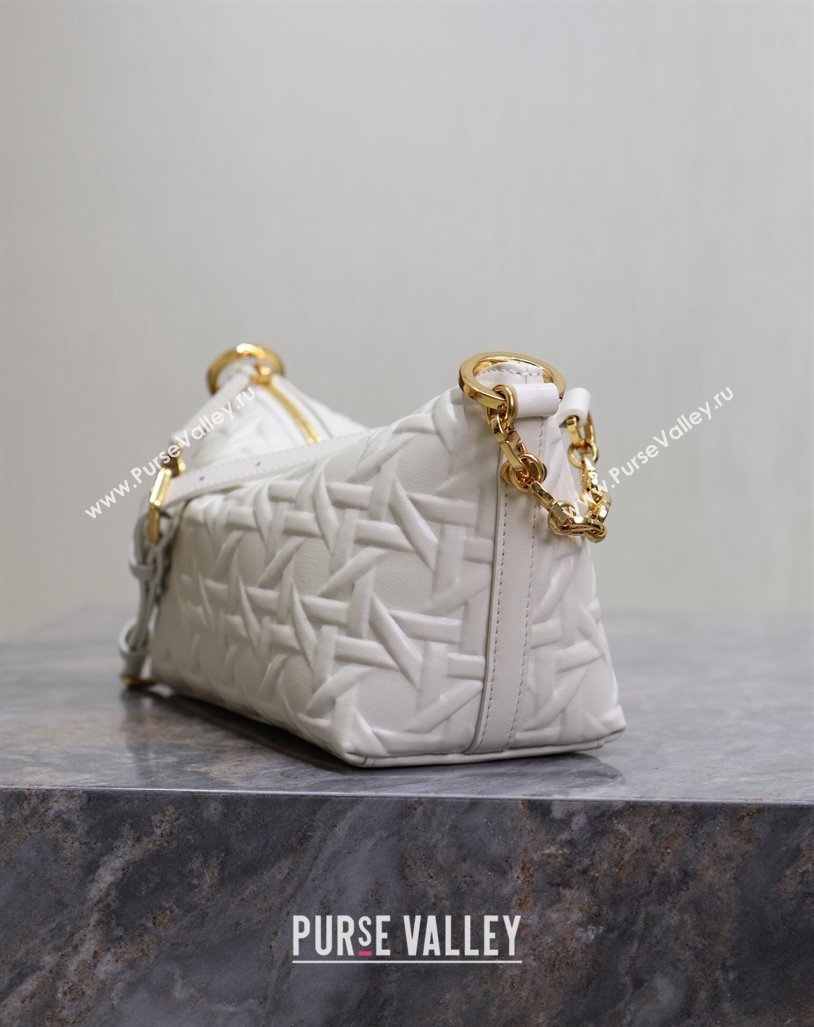 Dior Diorstar Hobo Bag with Chain in Graphic Cannage Calfskin White 2024 M3202 (XXG-241101036)