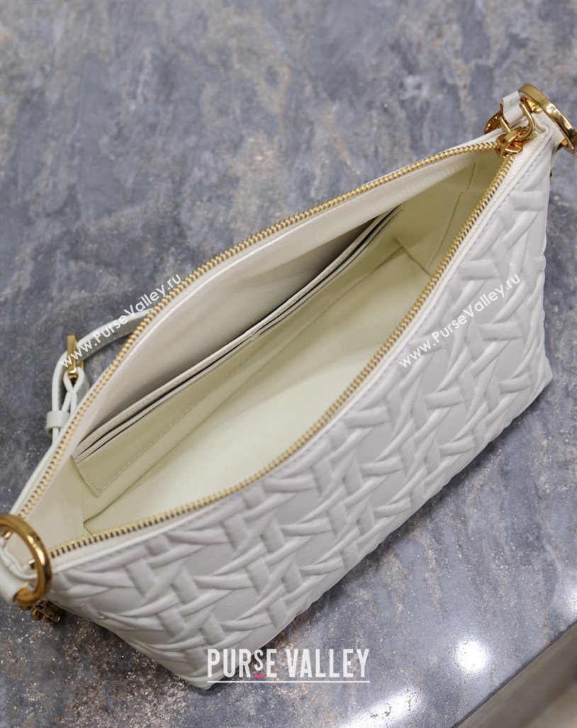 Dior Diorstar Hobo Bag with Chain in Graphic Cannage Calfskin White 2024 M3202 (XXG-241101036)