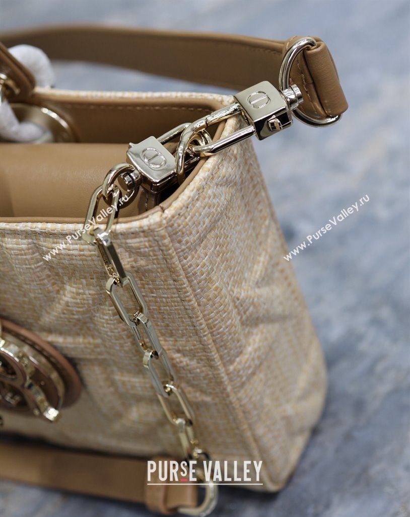 Dior Medium Lady Dior Bag in Beige Graphic Cannage Raffia Straw 2024 M0613 (BF-241101034)