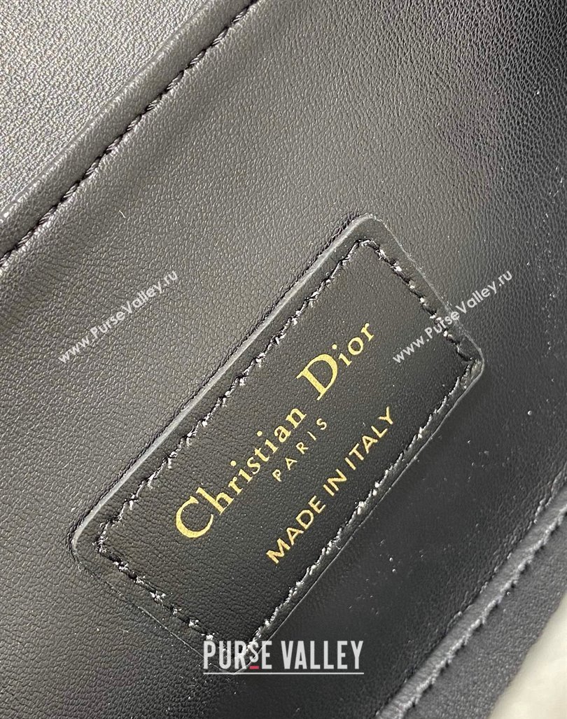 Dior Small 30 Montaigne Avenue Top Handle Bag in Ribbed Calfskin Black 2024 6530 (XXG-241101018)