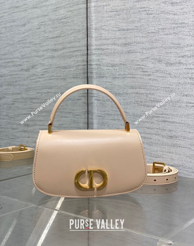 Dior Small 30 Montaigne Avenue Top Handle Bag in Ribbed Calfskin Light Beige 2024 6530 (XXG-241101019)