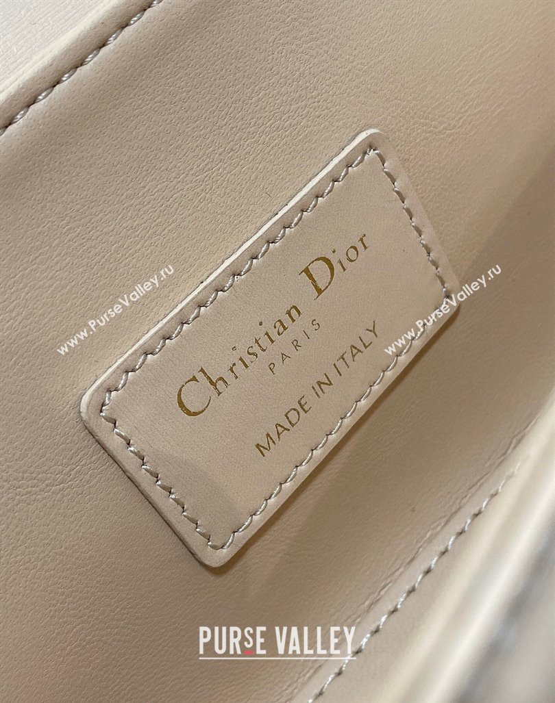 Dior Small 30 Montaigne Avenue Top Handle Bag in Ribbed Calfskin Light Beige 2024 6530 (XXG-241101019)