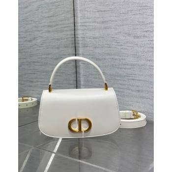 Dior Small 30 Montaigne Avenue Top Handle Bag in Ribbed Calfskin White 2024 6530 (XXG-241101020)