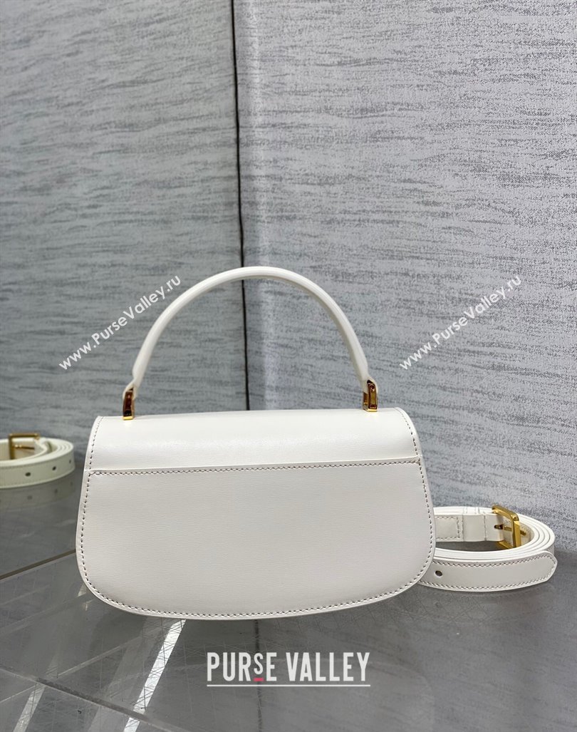 Dior Small 30 Montaigne Avenue Top Handle Bag in Ribbed Calfskin White 2024 6530 (XXG-241101020)