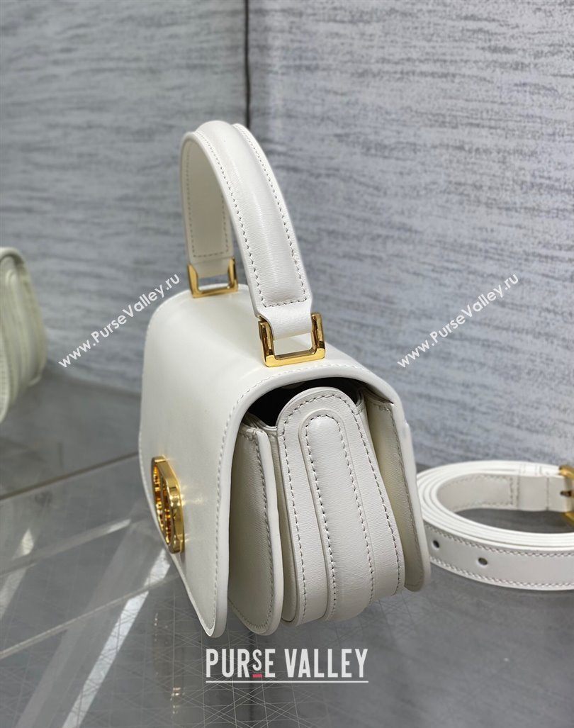 Dior Small 30 Montaigne Avenue Top Handle Bag in Ribbed Calfskin White 2024 6530 (XXG-241101020)