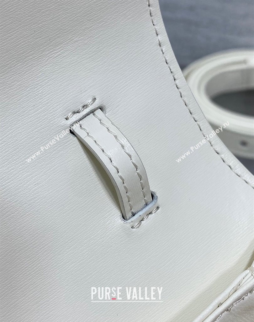 Dior Small 30 Montaigne Avenue Top Handle Bag in Ribbed Calfskin White 2024 6530 (XXG-241101020)