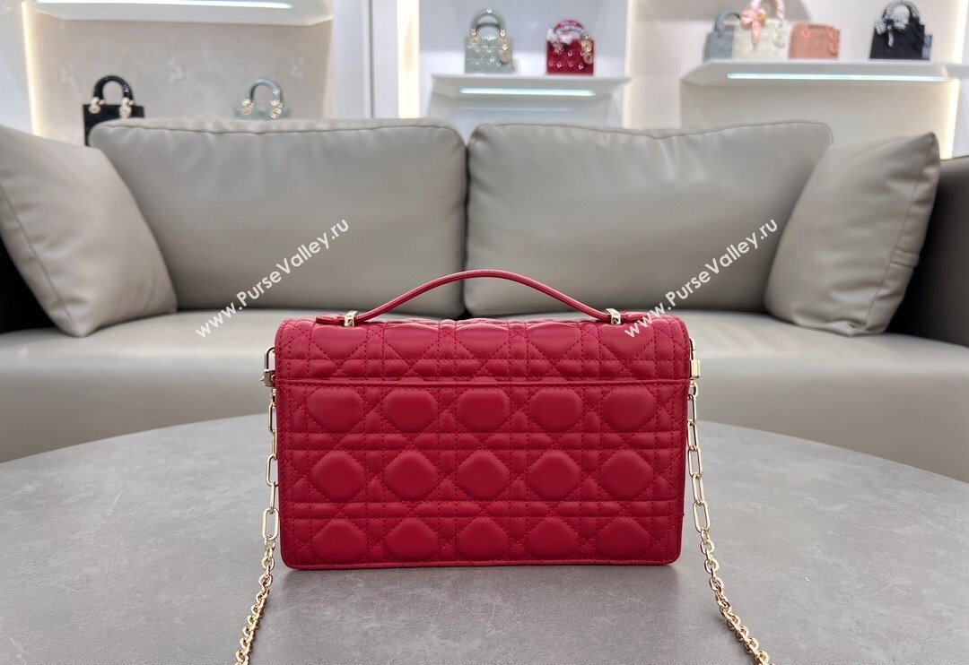 Dior My Dior Top Handle Bag in Cannage Lambskin Red 2024 0997 (BF-241031079)