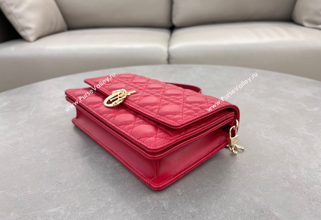 Dior My Dior Top Handle Bag in Cannage Lambskin Red 2024 0997 (BF-241031079)