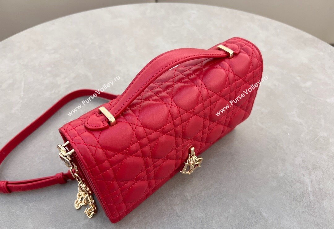 Dior My Dior Top Handle Bag in Cannage Lambskin Red 2024 0997 (BF-241031079)