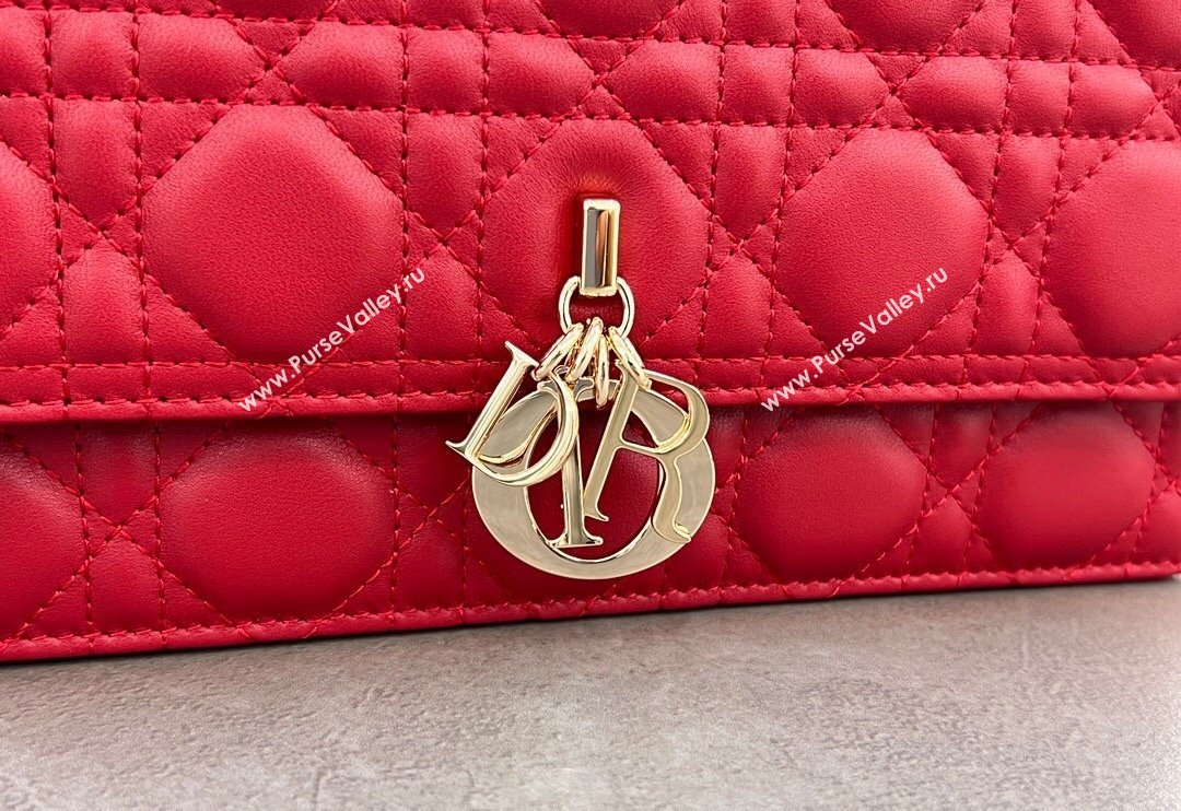 Dior My Dior Top Handle Bag in Cannage Lambskin Red 2024 0997 (BF-241031079)