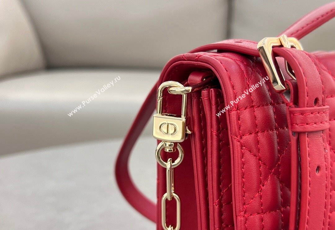 Dior My Dior Top Handle Bag in Cannage Lambskin Red 2024 0997 (BF-241031079)