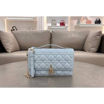 Dior My Dior Top Handle Bag in Cannage Lambskin Space Blue 2024 0997 (BF-241031080)