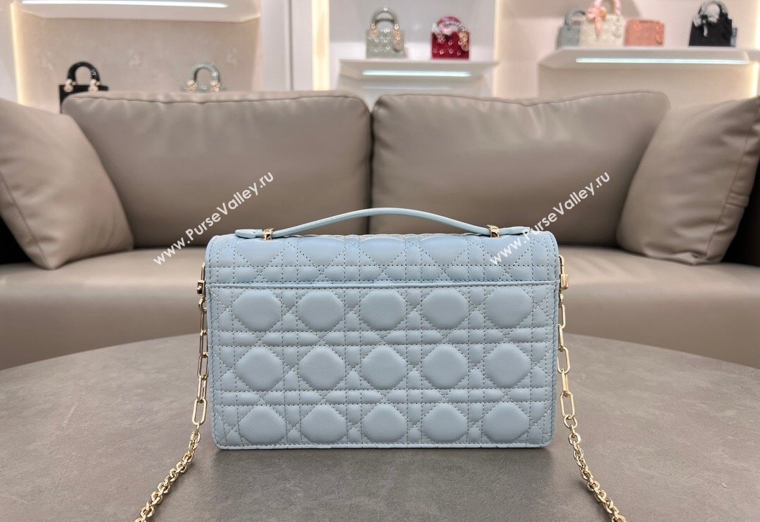 Dior My Dior Top Handle Bag in Cannage Lambskin Space Blue 2024 0997 (BF-241031080)