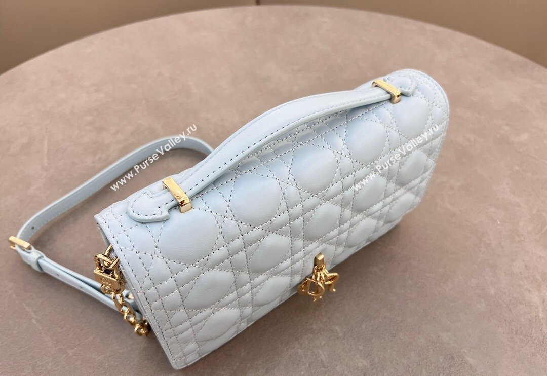 Dior My Dior Top Handle Bag in Cannage Lambskin Space Blue 2024 0997 (BF-241031080)