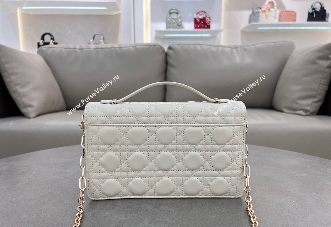 Dior My Dior Top Handle Bag in Cannage Lambskin White 2024 0997 (BF-241031081)