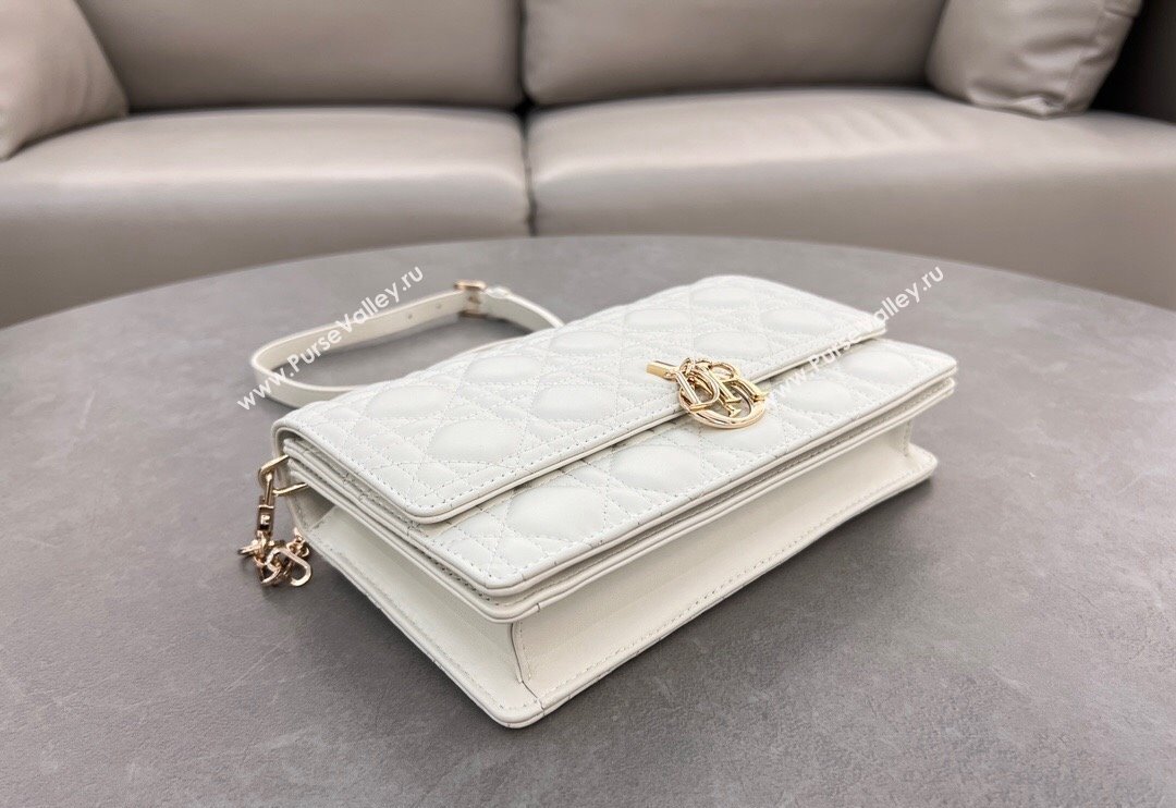 Dior My Dior Top Handle Bag in Cannage Lambskin White 2024 0997 (BF-241031081)