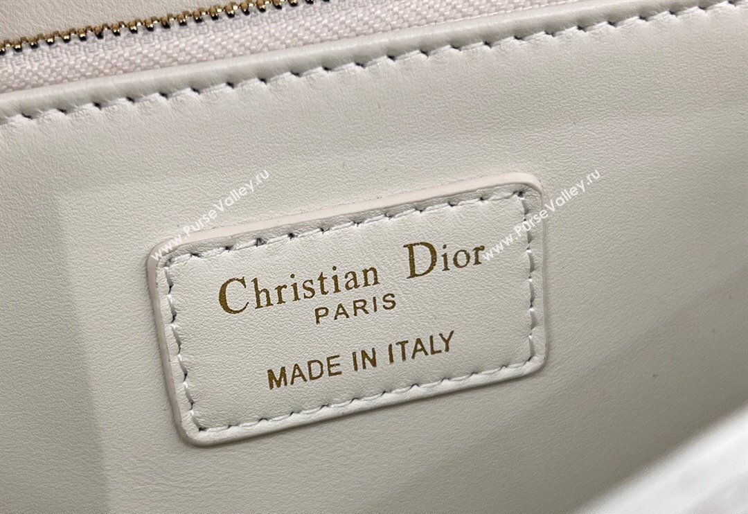 Dior My Dior Top Handle Bag in Cannage Lambskin White 2024 0997 (BF-241031081)