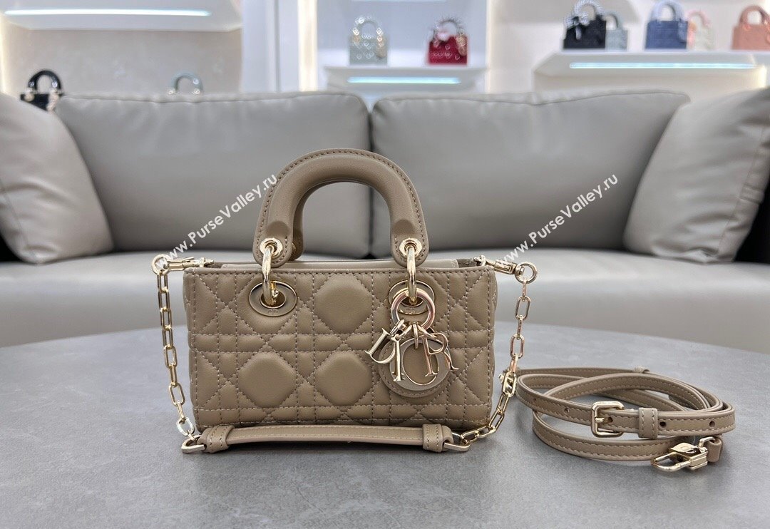 Dior Micro Lady D-Joy Bag in Cannage Lambskin Biscuits Beige 2024 S0910 (BF-241031096)