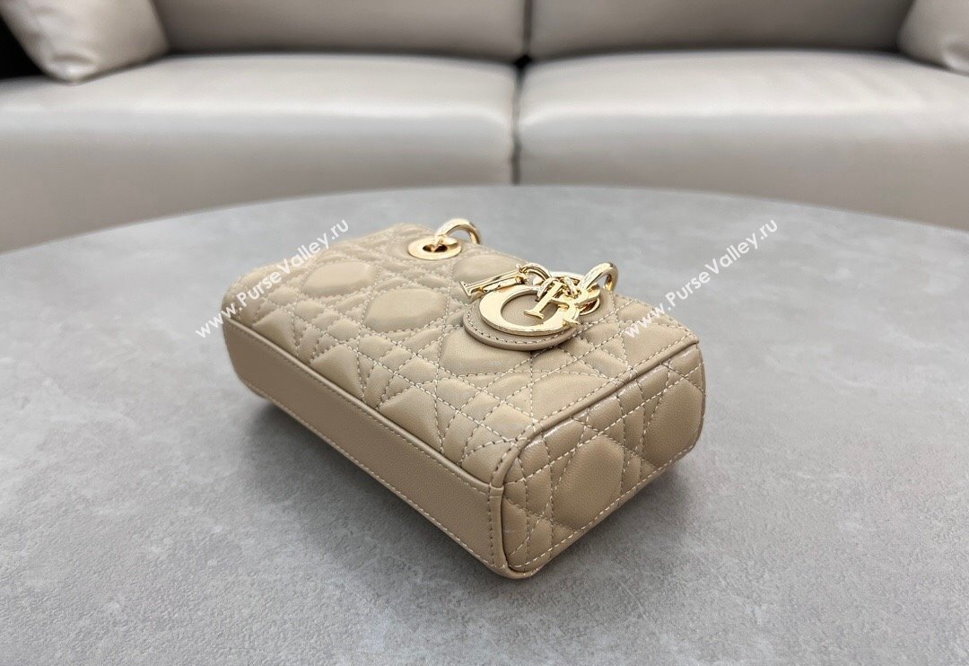 Dior Micro Lady D-Joy Bag in Cannage Lambskin Biscuits Beige 2024 S0910 (BF-241031096)