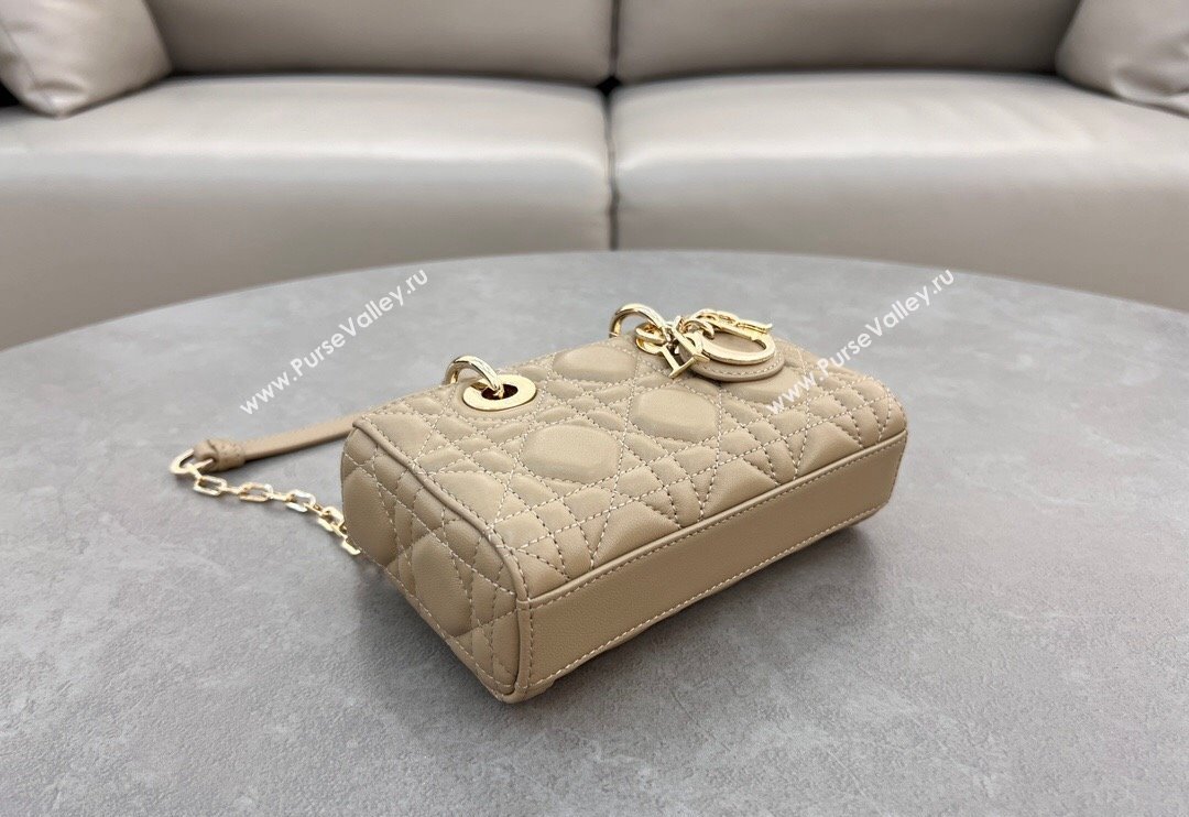 Dior Micro Lady D-Joy Bag in Cannage Lambskin Biscuits Beige 2024 S0910 (BF-241031096)