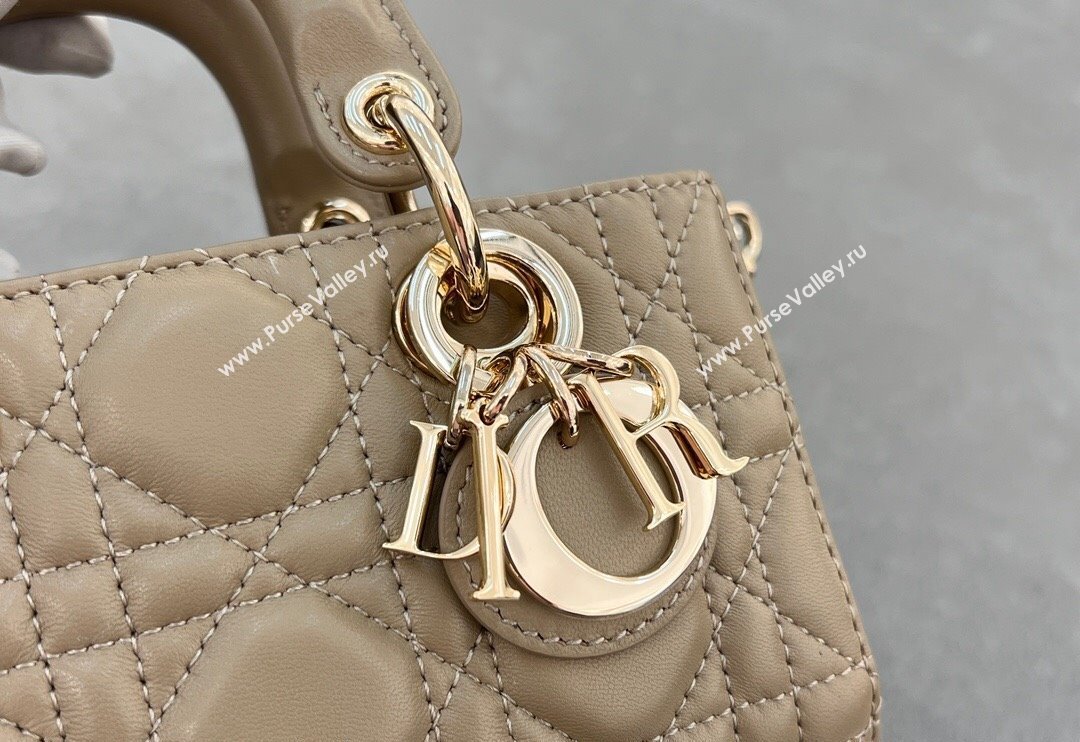 Dior Micro Lady D-Joy Bag in Cannage Lambskin Biscuits Beige 2024 S0910 (BF-241031096)