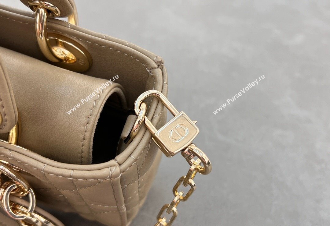 Dior Micro Lady D-Joy Bag in Cannage Lambskin Biscuits Beige 2024 S0910 (BF-241031096)