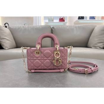 Dior Micro Lady D-Joy Bag in Cannage Lambskin Aged Pink 2024 S0910 (BF-241031098)