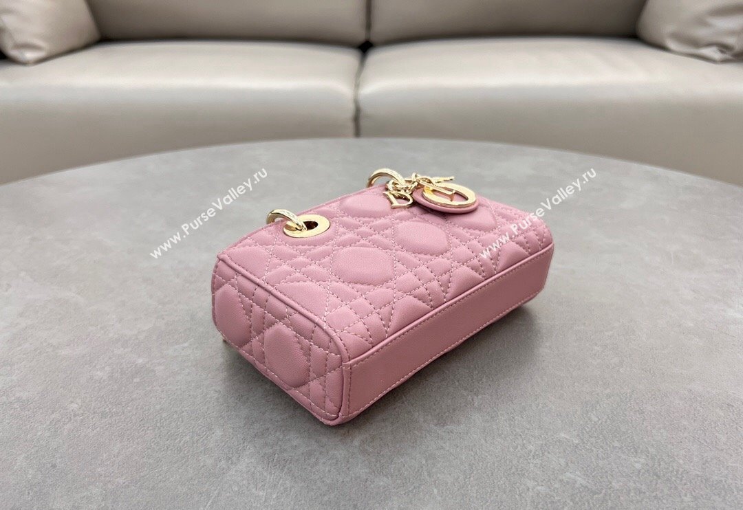 Dior Micro Lady D-Joy Bag in Cannage Lambskin Aged Pink 2024 S0910 (BF-241031098)