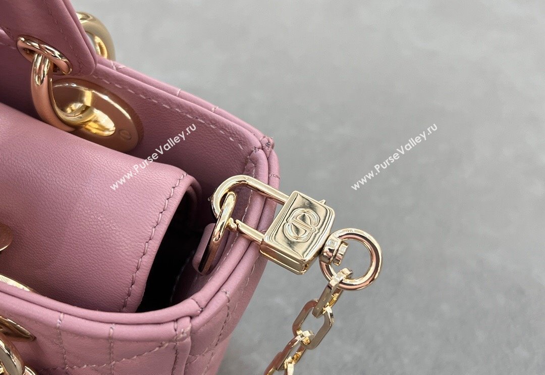 Dior Micro Lady D-Joy Bag in Cannage Lambskin Aged Pink 2024 S0910 (BF-241031098)