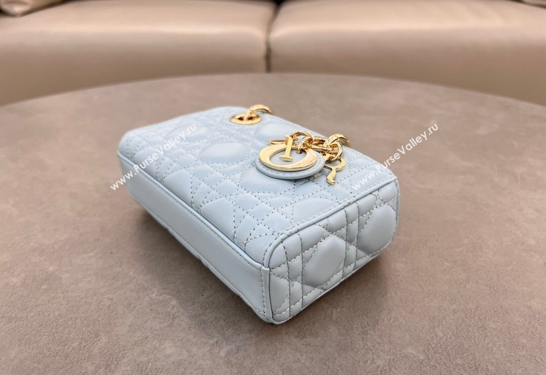 Dior Micro Lady D-Joy Bag in Cannage Lambskin Space Blue 2024 S0910 (BF-241031099)