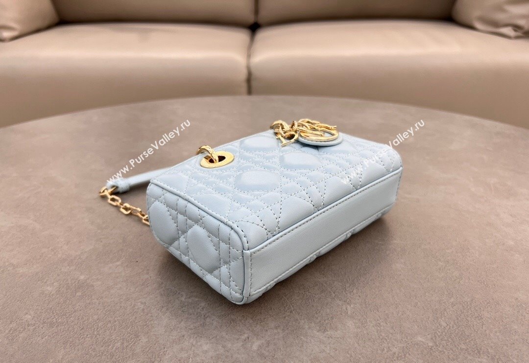 Dior Micro Lady D-Joy Bag in Cannage Lambskin Space Blue 2024 S0910 (BF-241031099)