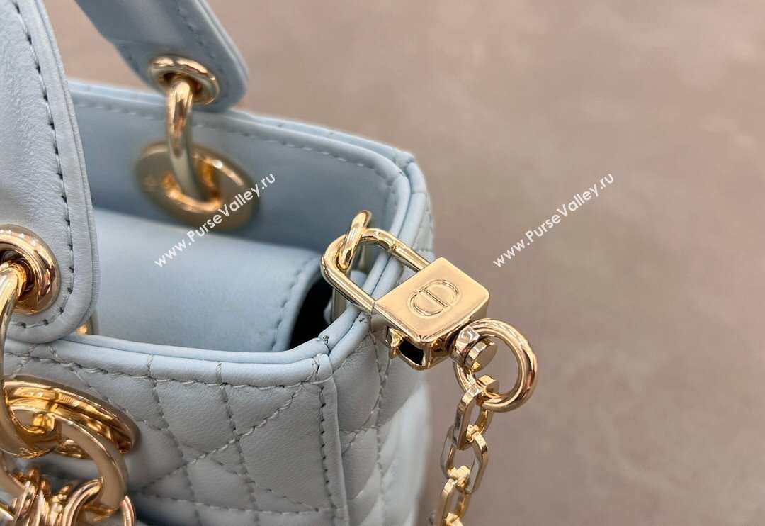 Dior Micro Lady D-Joy Bag in Cannage Lambskin Space Blue 2024 S0910 (BF-241031099)