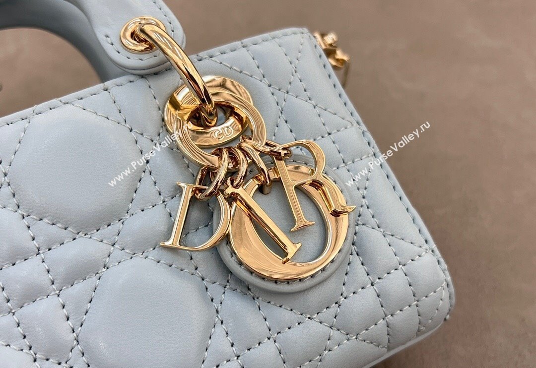 Dior Micro Lady D-Joy Bag in Cannage Lambskin Space Blue 2024 S0910 (BF-241031099)