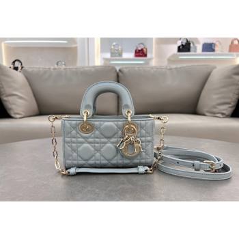 Dior Micro Lady D-Joy Bag in Cannage Lambskin Lake Blue 2024 S0910 (BF-241031100)