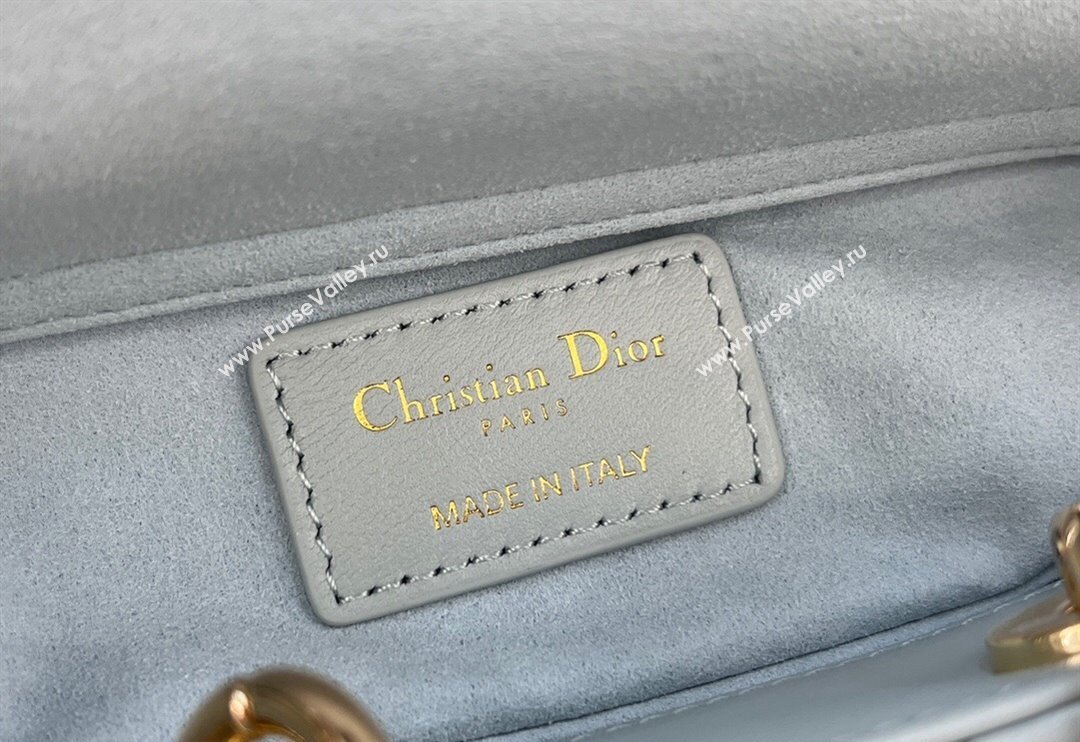 Dior Micro Lady D-Joy Bag in Cannage Lambskin Lake Blue 2024 S0910 (BF-241031100)