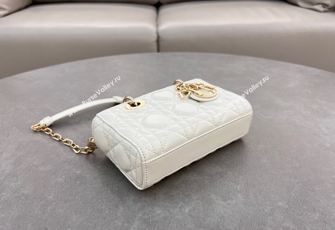 Dior Micro Lady D-Joy Bag in Cannage Lambskin White 2024 S0910 (BF-241031101)