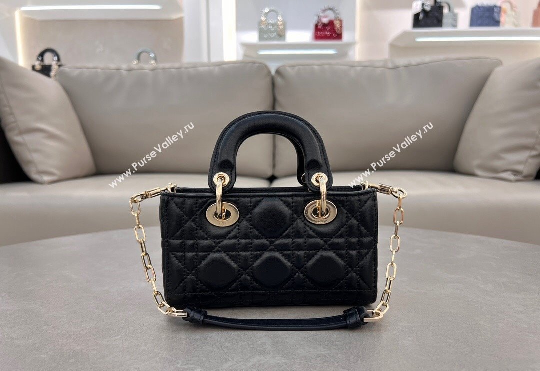 Dior Micro Lady D-Joy Bag in Cannage Lambskin Black 2024 S0910 (BF-241031102)