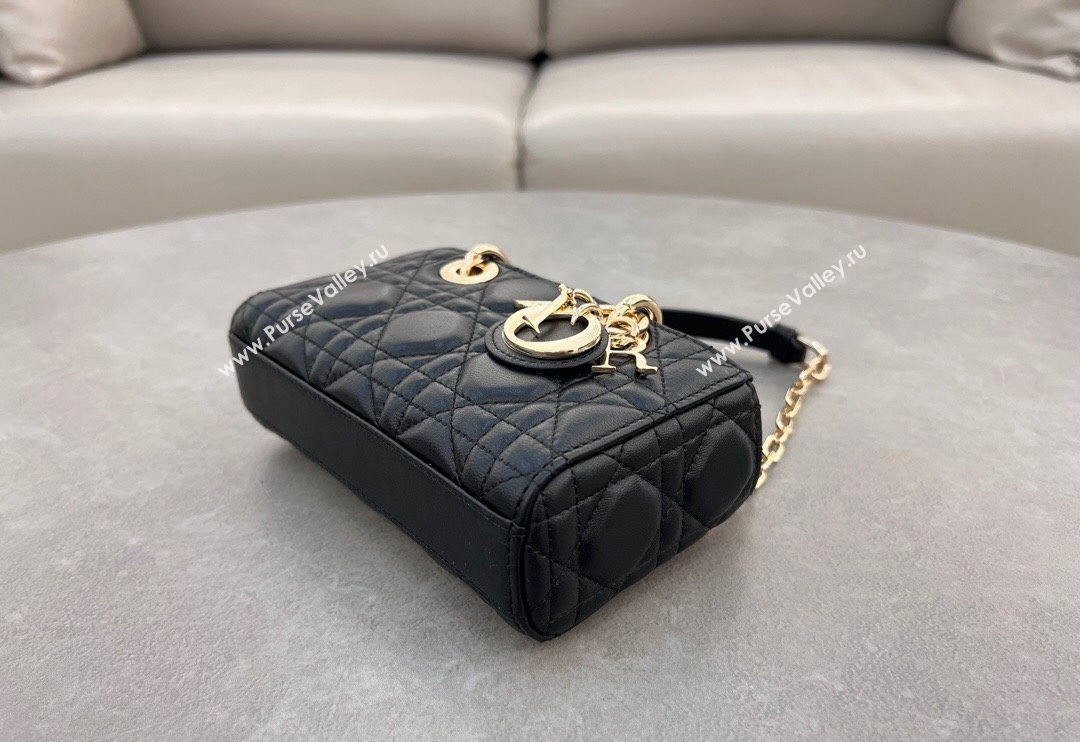 Dior Micro Lady D-Joy Bag in Cannage Lambskin Black 2024 S0910 (BF-241031102)