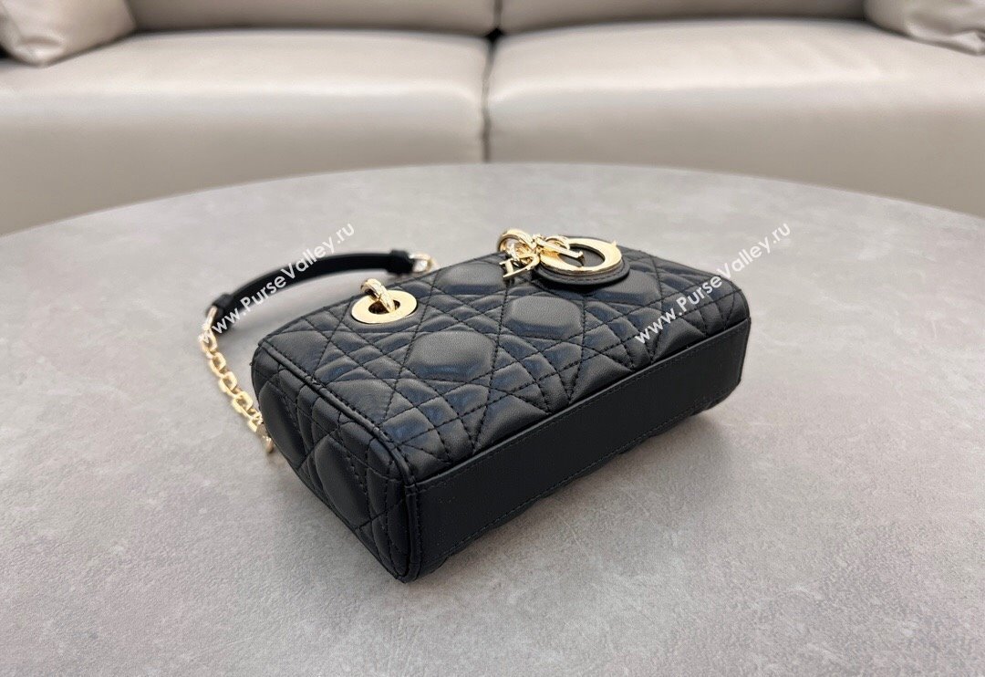 Dior Micro Lady D-Joy Bag in Cannage Lambskin Black 2024 S0910 (BF-241031102)