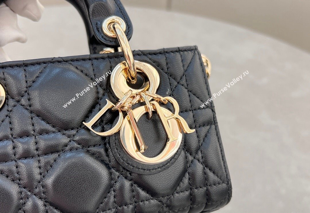 Dior Micro Lady D-Joy Bag in Cannage Lambskin Black 2024 S0910 (BF-241031102)