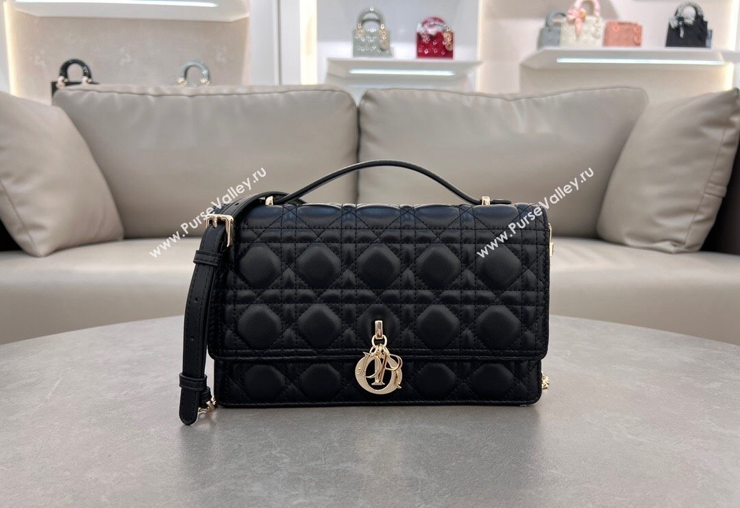 Dior My Dior Top Handle Bag in Cannage Lambskin Black 2024 0997 (BF-241031082)