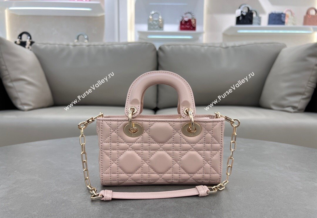 Dior Micro Lady D-Joy Bag in Cannage Lambskin Blush Pink 2024 S0910 (BF-241031103)