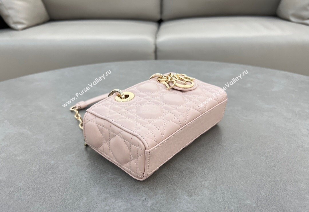 Dior Micro Lady D-Joy Bag in Cannage Lambskin Blush Pink 2024 S0910 (BF-241031103)