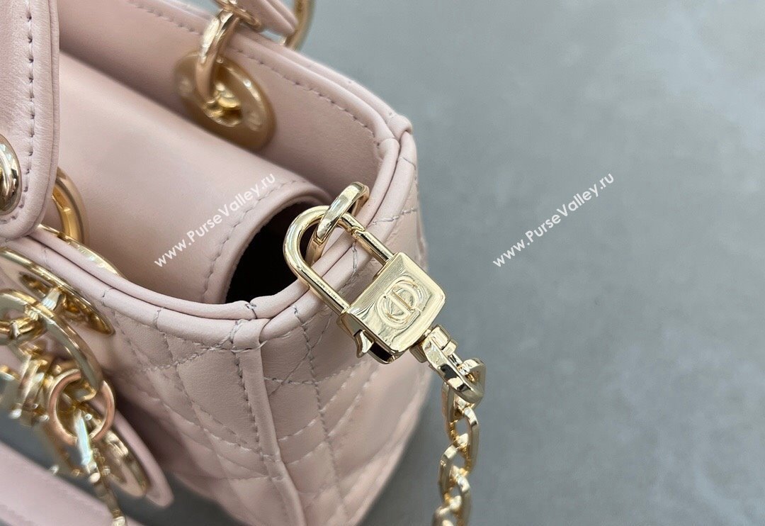 Dior Micro Lady D-Joy Bag in Cannage Lambskin Blush Pink 2024 S0910 (BF-241031103)