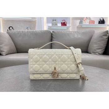 Dior My Dior Top Handle Bag in Patent Cannage Calfskin White 2024 0997 (BF-241031084)