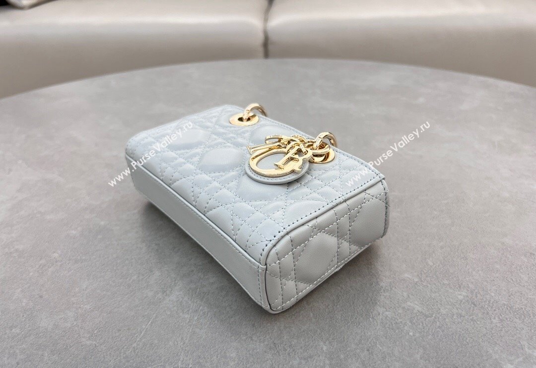 Dior Micro Lady D-Joy Bag in Cannage Lambskin Cloud Grey 2024 S0910 (BF-241031104)